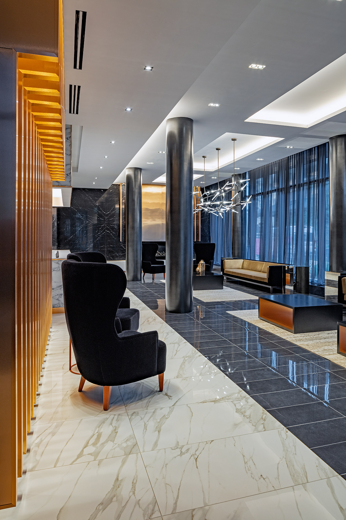 Lobby of a condominium, Peter A. Sellar Architectural Photographer 