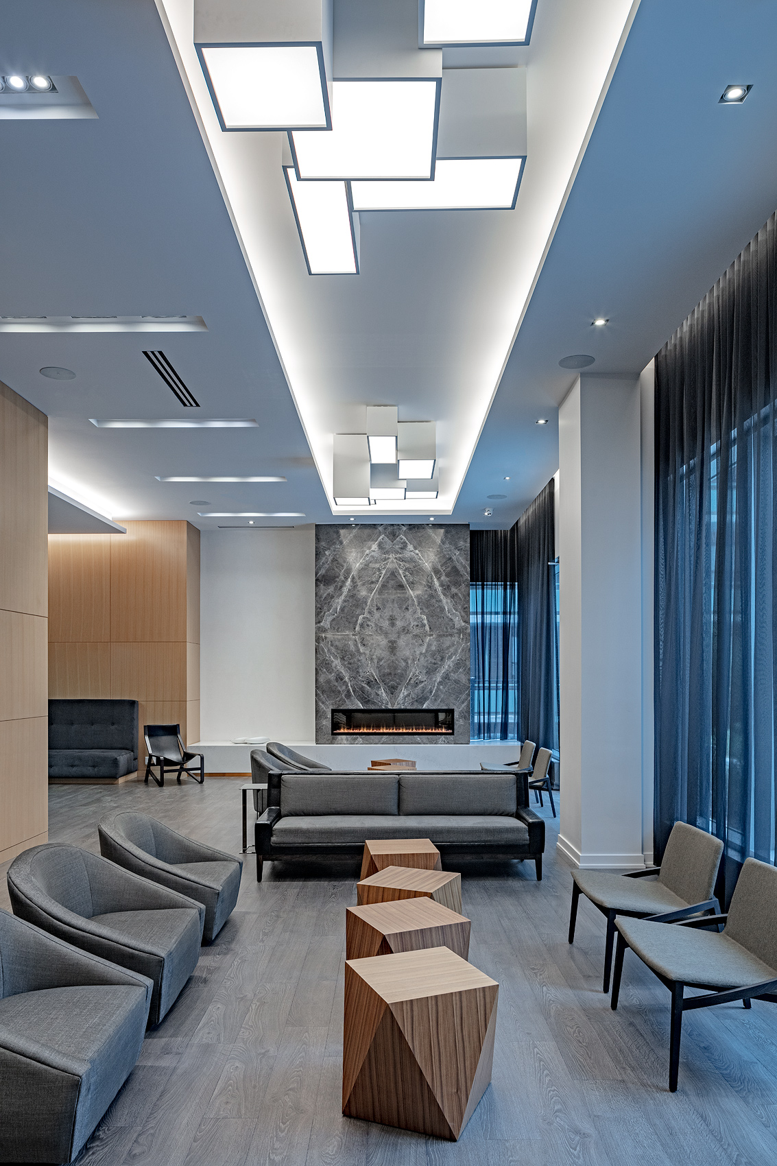 Party room in a condominium, Peter A. Sellar Architectural Photographer